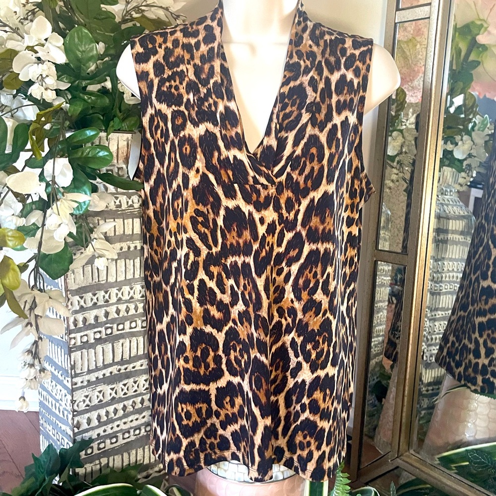 Anne Klein Lepoard Sleeveless Top